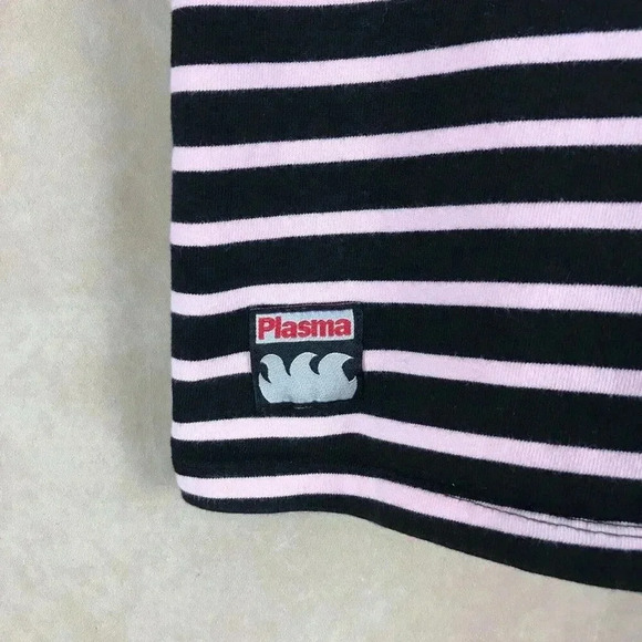 PLASMA SPHERE Korea Black/Pink Striped Crop Top - Picture 5 of 10